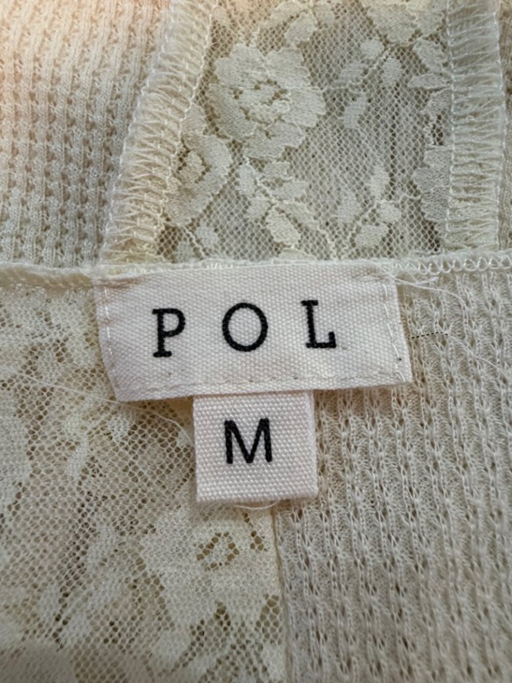 🤍 POL Thermal & Lace Long Sleeve Top | Size M | Boho Romantic - Picture 6 of 8